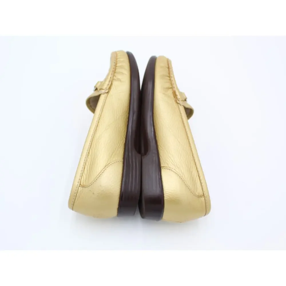 SAS Loafers Womens Size 6 Wide Gold Metallic Leather Horse Bit Comfort Shoe